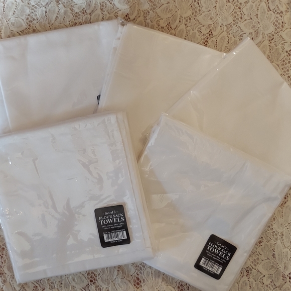 Other - Ten Flour Sack Towels Plain White Dishtowels New in Package